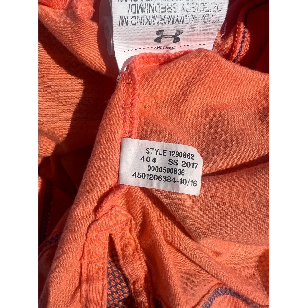 Under Armour HeatGear Orange Cropped Pocket T-Shirt Girls Youth Medium Graphic - Picture 10 of 15